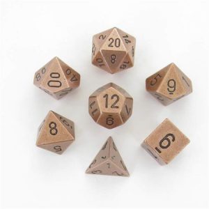 Chessex 7 Die Set Metal Copper