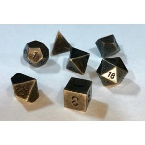 Chessex 7 Die Set Metal Dark Metal