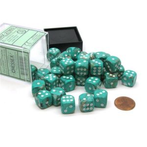 Chessex 12mm D6 Marble Oxi-Copper/White