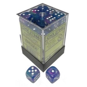 Chessex 12mm D6 Festive Waterlily/White