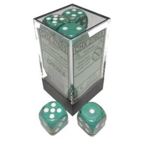 Chessex 16mm D6 Marble Oxi-Copper/White