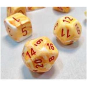 Chessex 7 Die Set Festive Sunburst W/Red