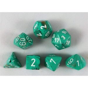 Chessex 7 Die Set Marble OXI-Copper/White