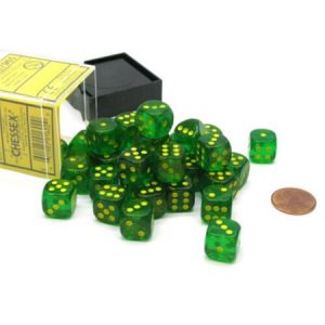 Chessex 12mm D6 Borealis Maple Green/Yellow