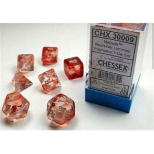 Chessex 7 Die Set Nebula Luminary Red/Silver