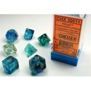 Chessex 7 Die Set Nebula Luminary Oceanic/Gold