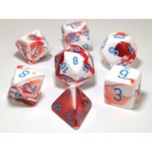 Chessex 7 Die Set Gemini Red-White/blue