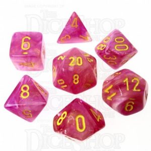 Chessex 7 Die Set Leaf Luminary Fuschia/Yellow