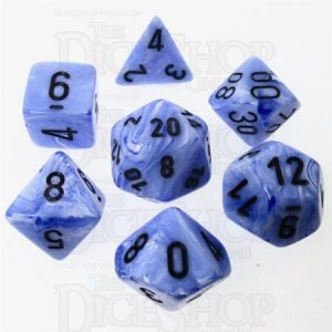 Chessex 7 Die Set Vortex Snow Blue/Black