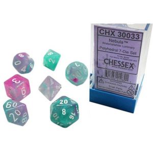 Chessex 7 Die Set Nebula Luminary Wisteria/White