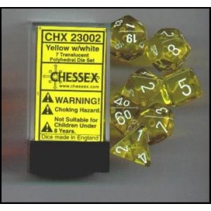 Chessex 7 Die Set Translucent Yellow/white