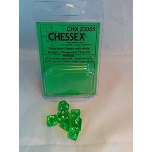 Chessex 7 Die Set Translucent Mini Green/white