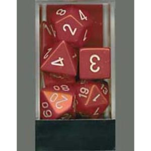 Chessex 7 Die Set Opaque Red/White