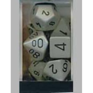 Chessex 7 Die Set Opaque Dark Grey/black