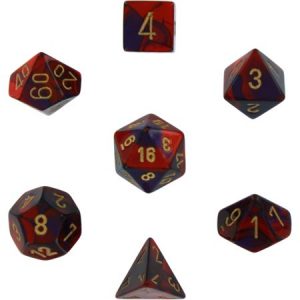 Chessex 7 Die Set Gemini Purple-Red/gold