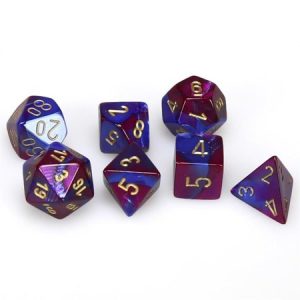 Chessex 7 Die Set Gemini Blue-Purple/gold