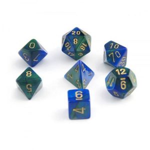Chessex 7 Die Set Gemini Blue-Green/gold