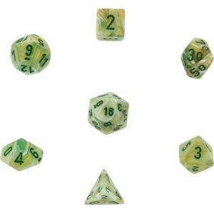 Chessex 7 Die Set Marble Green/Dark Green