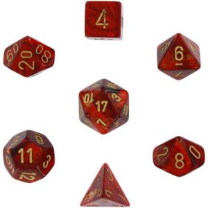 Chessex 7 Die Set Scarab Scarlet/gold