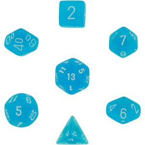 Chessex 7 Die Set Frosted Caribbean Blue/white