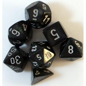 Chessex 7 Die Set Borealis Smoke/silver
