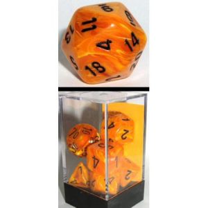 Chessex 7 Die Set Vortex Orange/black