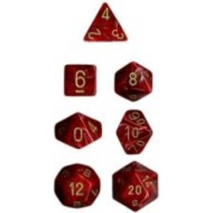 Chessex 7 Die Set Vortex Burgundy/gold