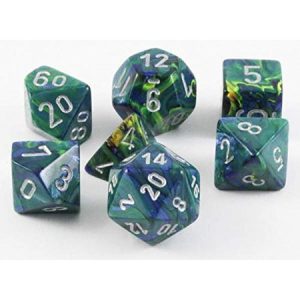 Chessex 7 Die Set Festive Green/Silver