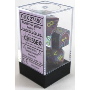 Chessex 7 Die Set Festive Mosaic/yellow