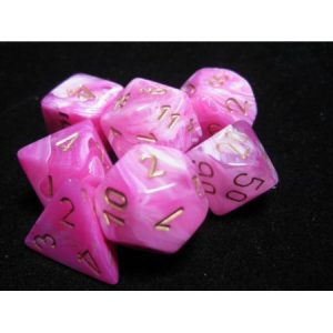 Chessex 7 Die Set Vortex Pink/gold