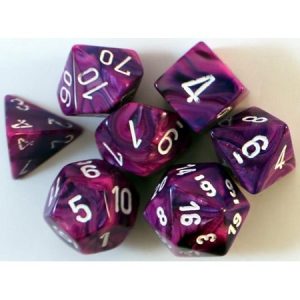 Chessex 7 Die Set Festive Violet/White
