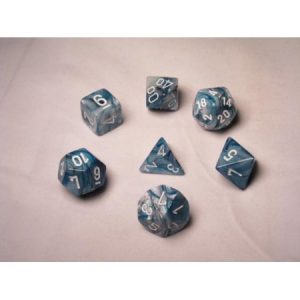 Chessex 7 Die Set Lustrous Slate/White