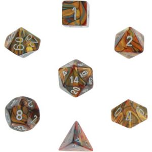 Chessex 7 Die Set Lustrous Gold/Silver