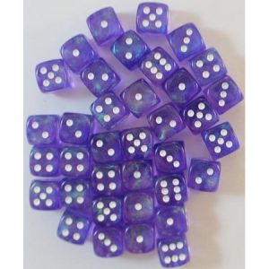 Chessex 12mm D6 Borealis Purple/White