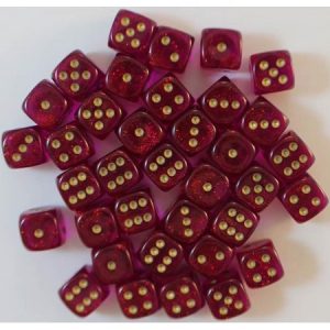 Chessex 12mm D6 Borealis Magenta/Gold