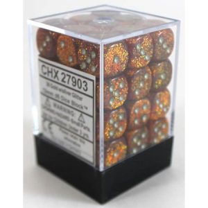 Chessex 12mm D6 Glitter Gold/Silver