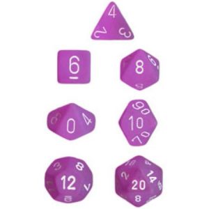 Chessex 7 Die Set Frosted Purple/white