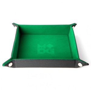 Metallic Dice Games Dice Tray Velvet Folding 10” X 10” Green
