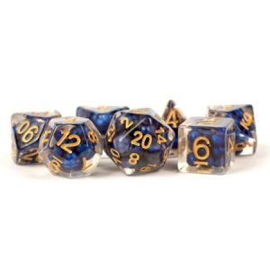 MDG 7-Die Set 16mm Resin Pearl Royal Blue w/ Gold Numbers
