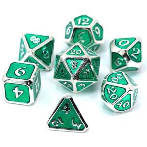 Die Hard Dice 7 Die Set Mythica Platinum Emerald