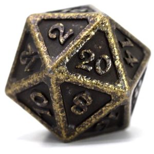 Die Hard Dice D20 Dire Mythica Dark Gold