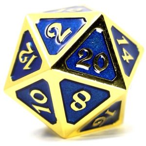 Die Hard Dice D20 Dire Mythica Gold Sapphire