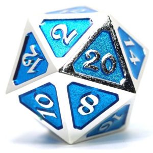 Die Hard Dice D20 Dire Mythica Platinum Aquamarine