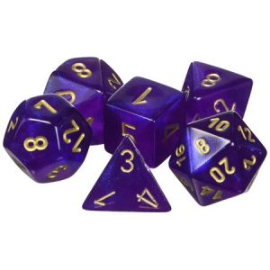 Chessex 7 Die Set Borealis Royal Purple/gold
