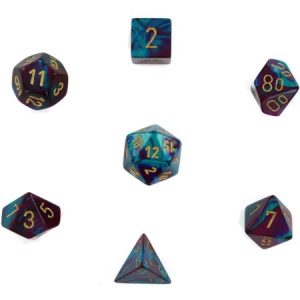 Chessex 7 Die Set Gemini Purple-teal/gold