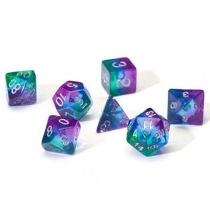 Sirius Dice 7 Count Trans Blue Aurora