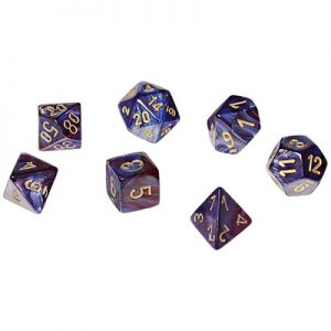 Chessex 7 Die Set Scarab Royal Blue/gold
