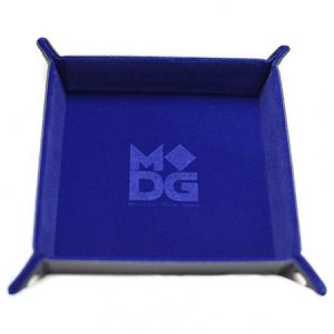 Metallic Dice Games Dice Tray Velvet Folding 10” X 10” Blue