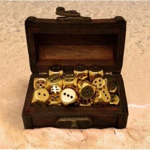 Treasure Chest Dice Box 12mm 16d6 Gold Or Silver Set