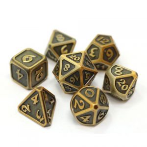 Die Hard Dice 7 Die Set Mythica Battleworn Gold